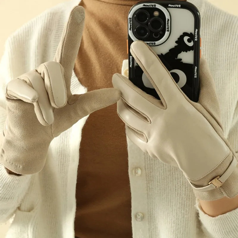 Gants en Cuir Suédé pour Femmes – Élégance, Chaleur et Fonctionnalité Parfaite pour l'Hiver
