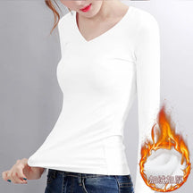 T-shirt Basique Thermique pour Femme - Confort et Chaleur pour l’Hiver !