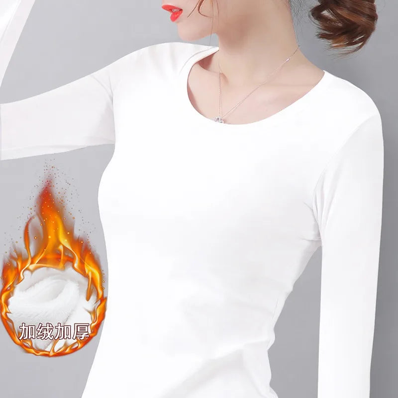 T-shirt Basique Thermique pour Femme - Confort et Chaleur pour l’Hiver !