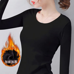 T-shirt Basique Thermique pour Femme - Confort et Chaleur pour l’Hiver !