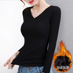 T-shirt Basique Thermique pour Femme - Confort et Chaleur pour l’Hiver !