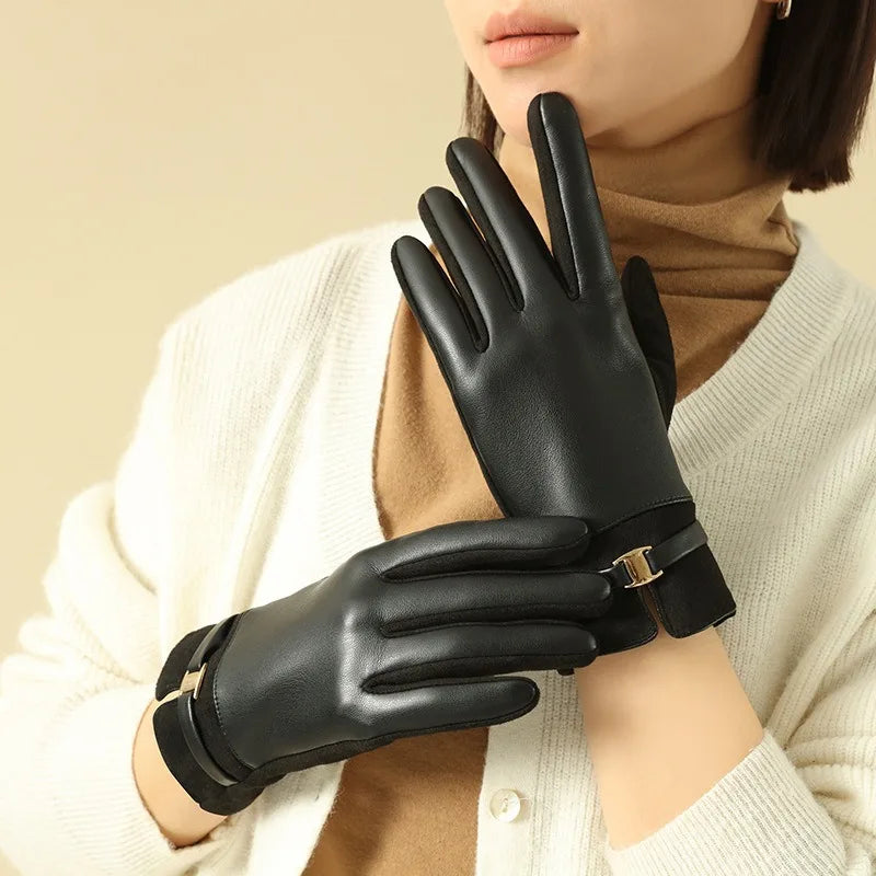 Gants en Cuir Suédé pour Femmes – Élégance, Chaleur et Fonctionnalité Parfaite pour l'Hiver