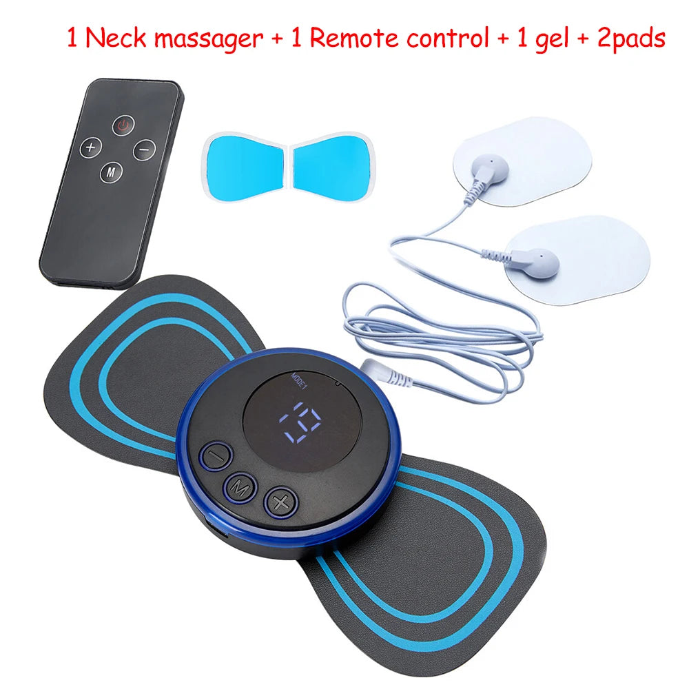 Masseur de Cou Mini Portable EMS - Patch de Massage Électrique Cervical avec Pulsations