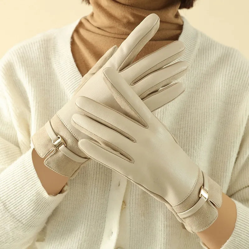 Gants en Cuir Suédé pour Femmes – Élégance, Chaleur et Fonctionnalité Parfaite pour l'Hiver